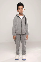 Boy's Hoodie Set (8-11Y) (Grey Melange)