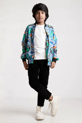 Boy's Jacket (8-13Y) (Blue Printed)