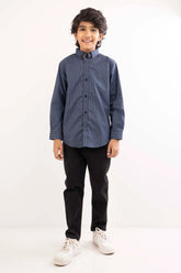 Boy's Shirt (8-13Y) (Navy Printed)