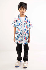 Boy's Shirt (8-13Y) (White Printed)