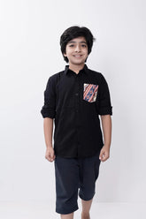 Boy's Shirt (2-7Y) (Black)
