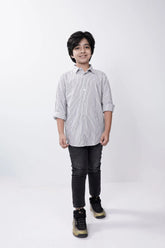 Boy's Shirt (8-13Y) (Black Stripe)