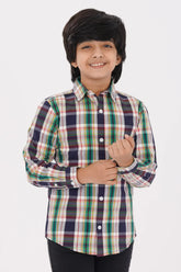 Boy's Shirt (8-11Y) (Green Check)