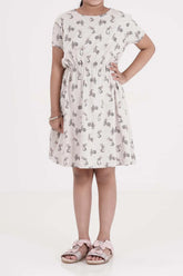 Girl's Dress (8-13Y) (Grey Printed)