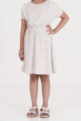Girl's Dress (8-13Y) (White Printed)