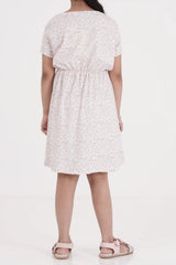 Girl's Dress (8-13Y) (White Printed)