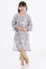 Girl's Ethnic Tops (2-7Y) (Grey)