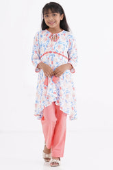 Girl's Kurti (8-13Y) (White Printed)