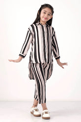 Girl's Set (2-7Y) (Black Stripe)