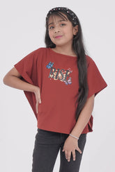 Girl's T-shirt (2-7Y) (Rust Red)