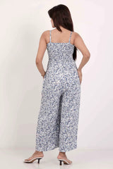 Women's Jumpsuit (White Printed)
