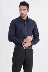 Mens Formal Shirt (Navy Geo)
