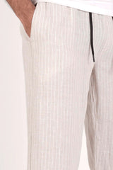Men's Jogger (Beige Stripe)