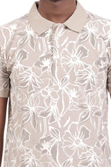 Men's Polo Shirt (Brown Printed)