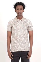 Men's Polo Shirt (Brown Printed)