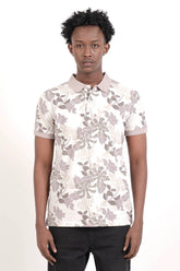 Men's Polo Shirt (White Printed)
