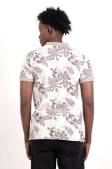 Men's Polo Shirt (White Printed)