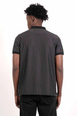 Men's Polo Shirt (Black Stripe)