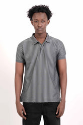 Men's Polo Shirt (Grey Stripe)
