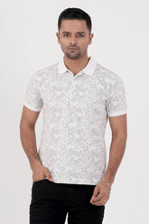 Men Polo Shirt (Grey Print)