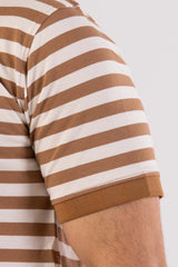 Men's Polo Shirt (Brown Stripe)
