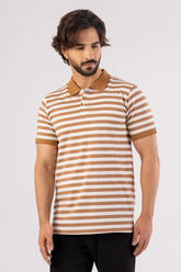 Men's Polo Shirt (Brown Stripe)