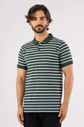 Men's Polo Shirt (Green Stripe)