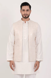 Men's Vest & Premium Panjabi Set (Cream)