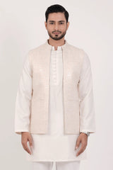 Men's Vest & Premium Panjabi Set (Cream)