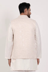 Men's Vest & Premium Panjabi Set (Cream)