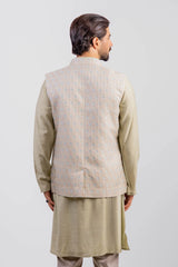 Men's Vest & Premium Panjabi 3pc Set (Sheen Green)