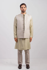 Men's Vest & Premium Panjabi 3pc Set (Sheen Green)