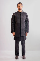 Men's Vest & Premium Panjabi 3pc Set (Black)