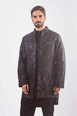 Men's Vest & Panjabi 3pc Set (Black)