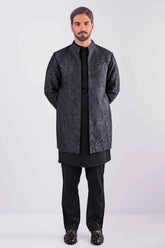 Men's Vest & Panjabi 3pc Set (Black)