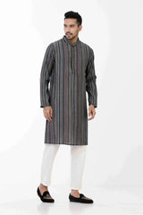 Men's Panjabi (Navy Stripe)