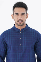 Men Panjabi (Navy Check)