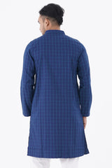 Men Panjabi (Navy Check)