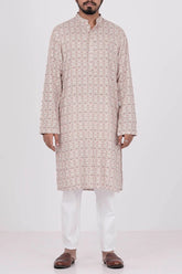 Men's Panjabi (Cream Printed)