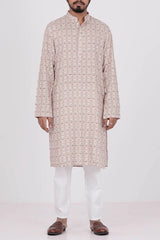 Men's Panjabi (Cream Printed)