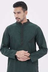 Men Premium Panjabi (Forest Green)