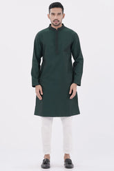 Men Premium Panjabi (Forest Green)