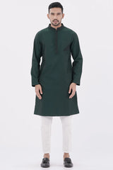 Men Premium Panjabi (Forest Green)