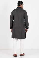 Men Premium Panjabi (Black Grey)