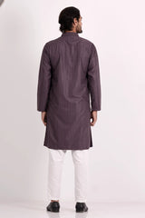 Men's Premium Panjabi (Purplish Brown)