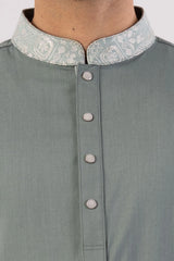 Men's Premium Panjabi (Greenish Grey)