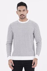Men's Sweater (White-Black)