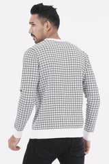 Men's Sweater (White-Black)