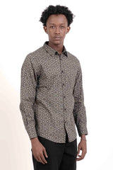 Men's Casual Shirt (Black Printed)