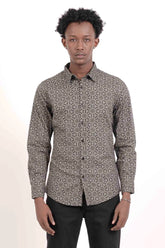 Men's Casual Shirt (Black Printed)